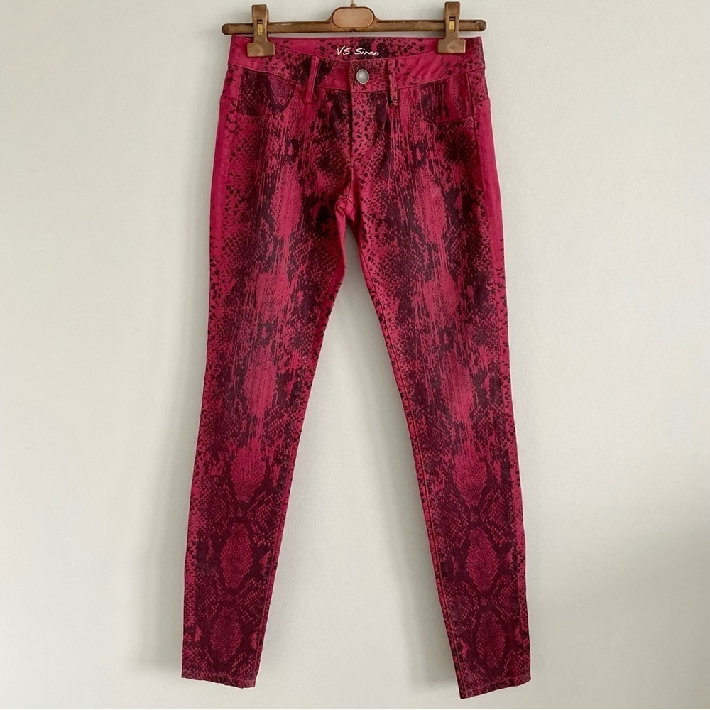 Victoria’s Secret Red Snakeprint Jeans Size 4